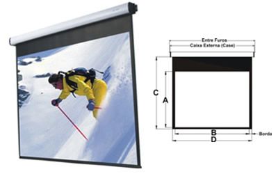 TELA DE PROJEÇÃO ELÉTRICA RETRÁTIL 100 1,52 x 2,03 4:3 220V