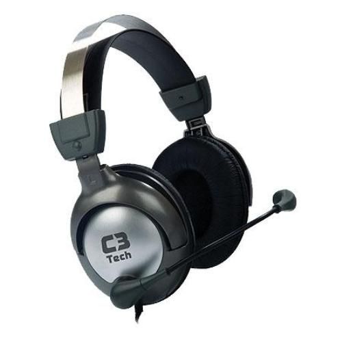 HEADFONE COM MICROFONE PRETO/PRATA RAPTOR MI-2870RS C3 TECH