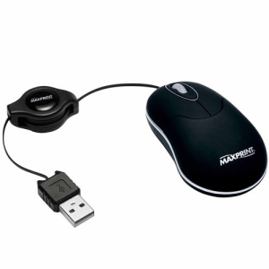 MOUSE USB OPTICO MINI RETRATIL PRETO 603435 MAXPRINT